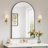 Dripex 60 x 90cm Arched Mirror, Arched Wall Mounted Mirror Home Decorative Bathroom Bedroom Living Room Dressing