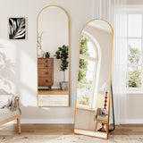 Dripex 160x50cm Full Length Arched Mirror, Large Floor Mirror with Stand, Premium Metal Frame, Leaning, Freestanding, Wall-Mounted for Bedroom, Living Room & Hallway