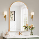 Dripex 60 x 90cm Arched Mirror, Arched Wall Mounted Mirror Home Decorative Bathroom Bedroom Living Room Dressing