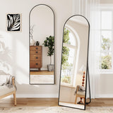 Dripex 160x50cm Full Length Arched Mirror, Large Floor Mirror with Stand, Premium Metal Frame, Leaning, Freestanding, Wall-Mounted for Bedroom, Living Room & Hallway