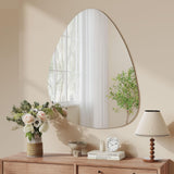 Dripex 65 x 50cm Frameless Hanging Mirror, Irregular Wall Mounted Mirror, Asymmetrical Home Decor for Bathroom Entryway Bedroom Living Room