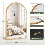 Dripex 60 x 90cm Arched Mirror, Arched Wall Mounted Mirror Home Decorative Bathroom Bedroom Living Room Dressing