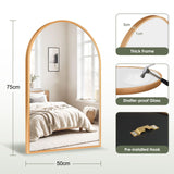 Dripex 50 x 75cm Arched Mirror, Arched Wall Mounted Mirror Home Decorative Bathroom Bedroom Living Room Dressing
