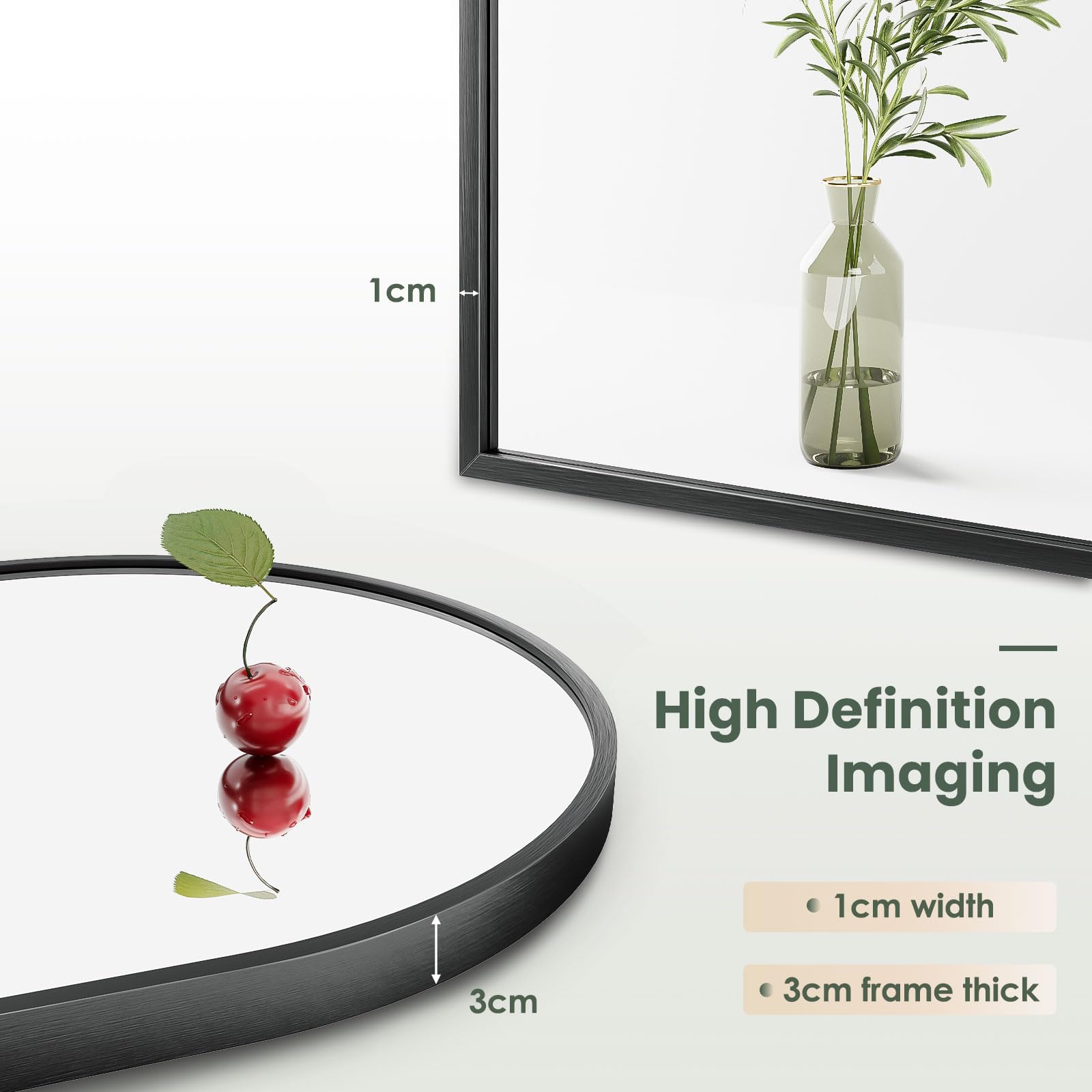 Dripex 50 x 75cm Arched Mirror, Arched Wall Mounted Mirror Home Decorative Bathroom Bedroom Living Room Dressing