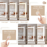 Dripex Hollywood Vanity Mirror with Light, 58 x 48 cm LED Makeup Mirror Light Up Vanity Mirror with 3 Colors Dimmable Strip Light, USB and Type-C Port, Tabletop or Wall-Mounted,