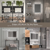 Dripex Bathroom Mirror with LED Lights-White Light+anti-fog