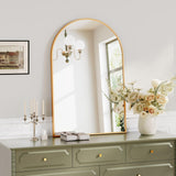 Dripex 60 x 90cm Arched Mirror, Arched Wall Mounted Mirror Home Decorative Bathroom Bedroom Living Room Dressing