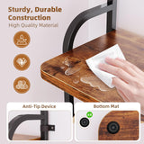 Dripex Adjustable Narrow Shoe Rack Organizer, Space Saving Vertical Tall Shoe Shelf for6/8/ 10 Tier, Sturdy Multifunctional Entryway Hallway Living Room Storage Shelf Rustic Brown