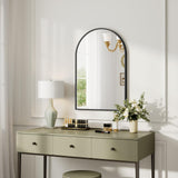 Dripex 50 x 75cm Arched Mirror, Arched Wall Mounted Mirror Home Decorative Bathroom Bedroom Living Room Dressing