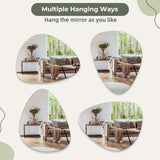 Dripex 65 x 50cm Frameless Hanging Mirror, Irregular Wall Mounted Mirror, Asymmetrical Home Decor for Bathroom Entryway Bedroom Living Room