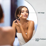 Dripex 50x50cm/ 60x60cm Frameless Round Mirror, Wall Mounted Bathroom Mirror with Polished Edge & Pre-installed Hole, Home Deco Hanging for Hallway Bedroom Living Room