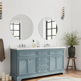 Dripex 50x50cm/ 60x60cm Frameless Round Mirror, Wall Mounted Bathroom Mirror with Polished Edge & Pre-installed Hole, Home Deco Hanging for Hallway Bedroom Living Room