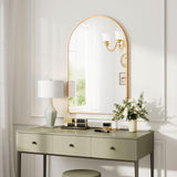 Dripex 60 x 90cm Arched Mirror, Arched Wall Mounted Mirror Home Decorative Bathroom Bedroom Living Room Dressing