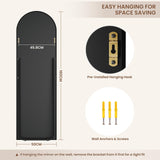 Dripex 160x50cm Full Length Arched Mirror, Large Floor Mirror with Stand, Premium Metal Frame, Leaning, Freestanding, Wall-Mounted for Bedroom, Living Room & Hallway