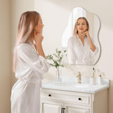 Dripex 70 x 50cm Frameless Hanging Mirror, Irregular Mirror Wall Mounted, Asymmetrical Home Decor for Bathroom Entryway Bedroom Living Room