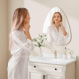 Dripex 65 x 50cm Frameless Hanging Mirror, Irregular Wall Mounted Mirror, Asymmetrical Home Decor for Bathroom Entryway Bedroom Living Room