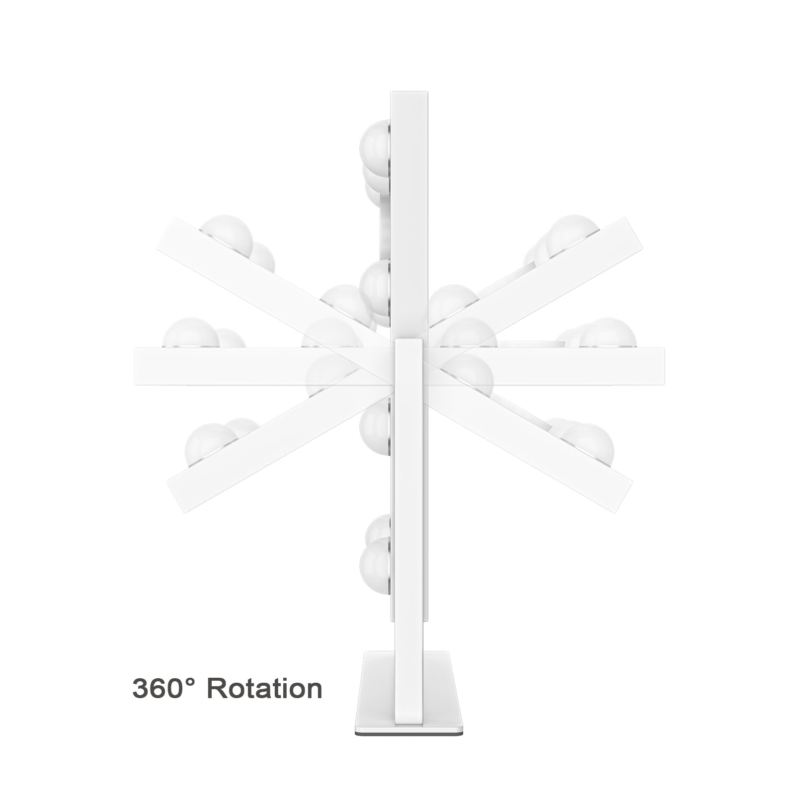 Dripex Hollywood LED Vanity Mirror, 36.5 x 47 cm Lighted Makeup Mirror with 12 Dimmable Bulbs, 360°Rotation, 3 Color Lighting Modes, Touch Screen Control, Light up Dressing Table Mirror for Bedroom