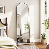 Dripex 160x50cm Full Length Arched Mirror, Large Floor Mirror with Stand, Premium Metal Frame, Leaning, Freestanding, Wall-Mounted for Bedroom, Living Room & Hallway
