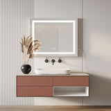 Dripex Hollywood Vanity Mirror with Light, 58 x 48 cm LED Makeup Mirror Light Up Vanity Mirror with 3 Colors Dimmable Strip Light, USB and Type-C Port, Tabletop or Wall-Mounted,