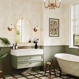 Dripex 50 x 75cm Arched Mirror, Arched Wall Mounted Mirror Home Decorative Bathroom Bedroom Living Room Dressing