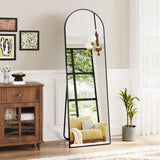 Dripex 160x50cm Full Length Arched Mirror, Large Floor Mirror with Stand, Premium Metal Frame, Leaning, Freestanding, Wall-Mounted for Bedroom, Living Room & Hallway
