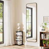 Dripex 160x50cm/ 150x40 Full Length Mirror Rounded Corners, Large Rectangular Floor Mirror with Stand, Freestanding Hanging or Leaning Against Walls for Living Room Bedroom & Hallway