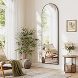 Dripex 160x50cm Full Length Arched Mirror, Large Floor Mirror with Stand, Premium Metal Frame, Leaning, Freestanding, Wall-Mounted for Bedroom, Living Room & Hallway