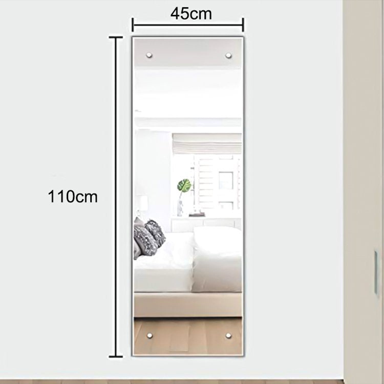 Dripex Frameless Bathroom Mirror,  Rectangle Wall Mounted Mirror with Polished Edge & Pre-Drilled Holes - Best for Bathroom, Dressing Room, Bedroom & Living Room