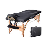 Vesgantti Portable Massage Bed Table - 3-Section Foldable Beauty Couch for Reiki Therapy Treatment Salon Healing - Metal Headrest Support/Carry Bag