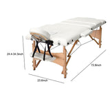 Vesgantti Portable Massage Bed Table - 3-Section Foldable Beauty Couch for Reiki Therapy Treatment Salon Healing - Metal Headrest Support/Carry Bag