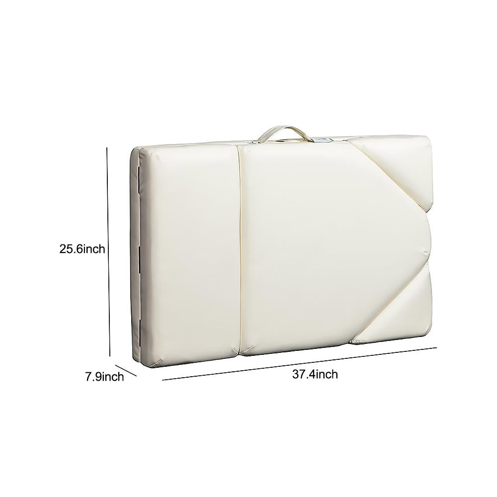 Vesgantti Portable Massage Bed Table - 3-Section Foldable Beauty Couch for Reiki Therapy Treatment Salon Healing - Metal Headrest Support/Carry Bag