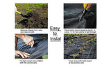iropro Heavy Duty Weed Control Membrane Garden Weed Barrier Fabric for Landscaping Driveway Gravel Artificial Grass Lawn Underlay Black Woven Roll Ground Cover