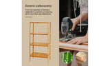 Dripex Bamboo Storage Shelf, Adjustable 4 Tier Bathroom Kitchen Shelving Unit Free Standing, Utility Organizer Bookshelf Flower Stand Display Rack 51.7x26x113cm