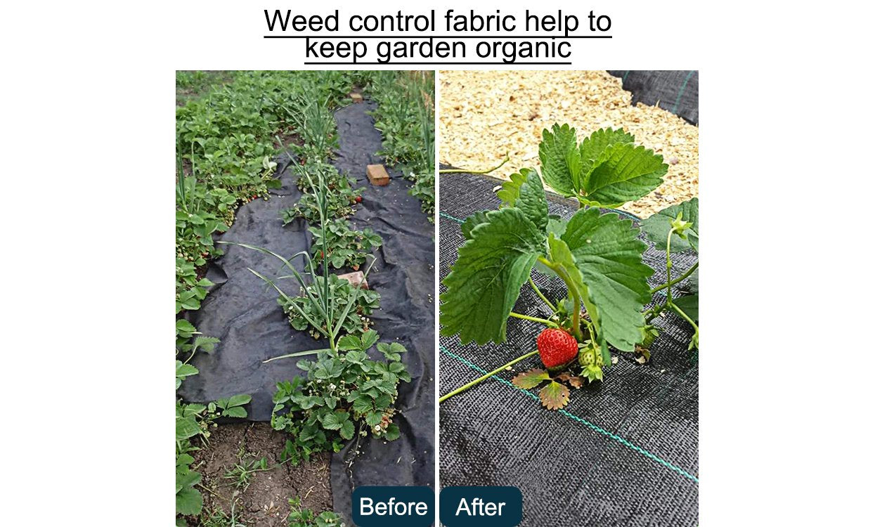 iropro Heavy Duty Weed Control Membrane Garden Weed Barrier Fabric for Landscaping Driveway Gravel Artificial Grass Lawn Underlay Black Woven Roll Ground Cover