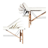 Vesgantti Portable Massage Bed Table - 3-Section Foldable Beauty Couch for Reiki Therapy Treatment Salon Healing - Metal Headrest Support/Carry Bag