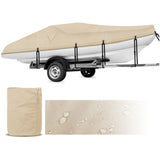 Rockvale Boat Cover, Heavy Duty 600D Trailerable Waterproof Boat Canvas, Universal Marine Grade Outboard Boat Shade for Bass Boat, Tri-Hull, V-Hull, Ski, Fishing Runabout Boat