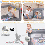 Dripex Baby Playpen, 150x200cm Playpen for Baby and Toddlers, Kids Safety Activity Center Indoor Outdoor, Toddler Playpen with Breathable Mesh Extra