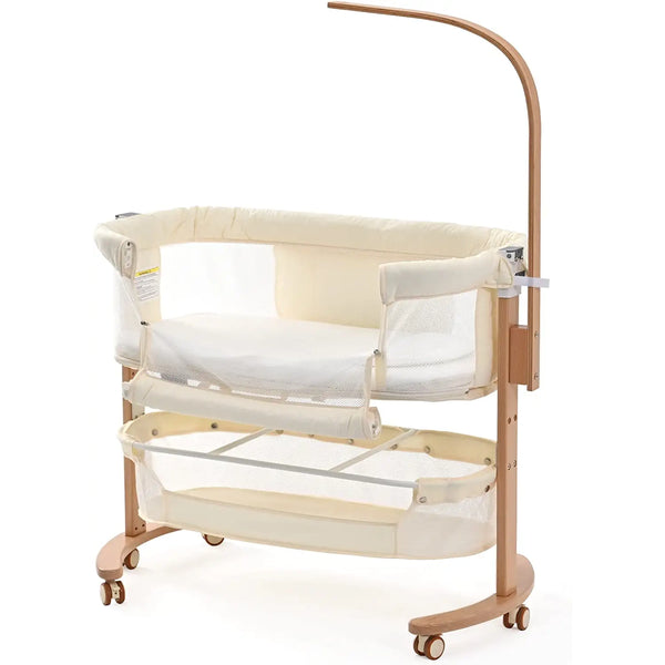 Wooden bassinet on wheels discount