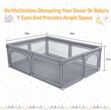 Dripex Baby Playpen, 150x200cm Playpen for Baby and Toddlers, Kids Safety Activity Center Indoor Outdoor, Toddler Playpen with Breathable Mesh Extra