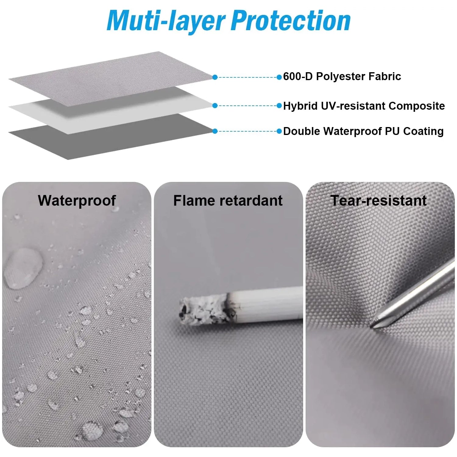 Rockvale Boat Cover, Heavy Duty 600D Trailerable Waterproof Boat Canvas, Universal Marine Grade Outboard Boat Shade for Bass Boat, Tri-Hull, V-Hull, Ski, Fishing Runabout Boat