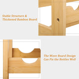 Dripex Bamboo Wine Rack with Drawer, Free Standing Floor Wine Holder Storage Display Shelves for Home, Kitchen, Bar, Wine Cellar, Basement