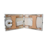 Vesgantti Portable Massage Bed Table - 3-Section Foldable Beauty Couch for Reiki Therapy Treatment Salon Healing - Metal Headrest Support/Carry Bag