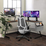 Dripex L Shaped Computer Corner Desk with Monitor Stand Storage Bag, Industrial Gaming Desk, Writing Workstation PC Laptop Study Table for Home Office 152x113x72cm