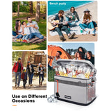 Rockvale Insulated Leakproof Cooler Bag, 48 Can Soft Sided Lunch Cooler Bag, Portable Collapsible Camping Cooler, Lightweight Large Beach Cooler Bag with Pockets/Bungee Cord for Camping Picnic Hiking