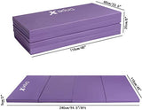 Dripex Folding Gymnastics Exercise Mat - 6FT/8FT Home Gym Mats with Carry Strap 5cm(2’’) Thick Foam Nonslip Soft PU Leather for Yoga/Tumbling/Camping/Pilates/Martial Arts Training/Floor Workout