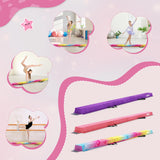 Dripex Kids Balance Beam - 210cm Portable Folding Balance Beam with Carry Handles, High Density EVA Faux Suede Gymnastics Beam for Home Gym Exercise