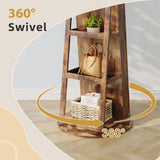 Dripex 360° Swivel Jewelry Storage Cabinet Mirror, 3 in 1 Lockable Jewellery Armoire with Storage Shelf, Free Standing Mirror Jewelry Organiser