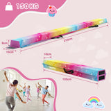 Dripex Kids Balance Beam - 210cm Portable Folding Balance Beam with Carry Handles, High Density EVA Faux Suede Gymnastics Beam for Home Gym Exercise