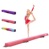 Dripex Kids Balance Beam - 210cm Portable Folding Balance Beam with Carry Handles, High Density EVA Faux Suede Gymnastics Beam for Home Gym Exercise
