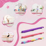 Dripex Kids Balance Beam - 210cm Portable Folding Balance Beam with Carry Handles, High Density EVA Faux Suede Gymnastics Beam for Home Gym Exercise